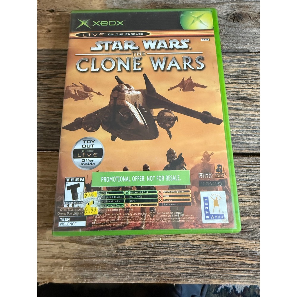 Y2K 2002 Xbox Star Wars The Clone Wars Tetris Worlds Combo Disc Promo Bundle